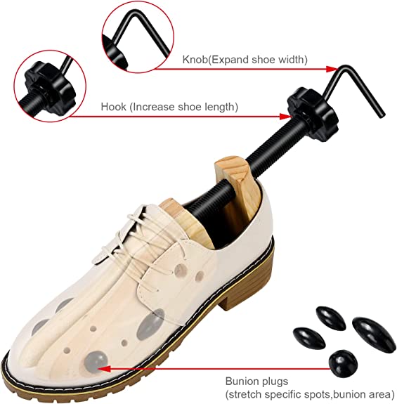 BAOERTAI Two way Wooden Shoes Stretcher | Shoe Trees Adjustable Length & Width