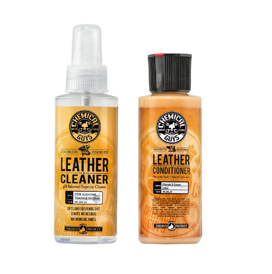 Chemical Guys SPI_109_04 Leather Cleaner and Conditioner Complete Leather Care (2 - 4 fl oz Bottles)