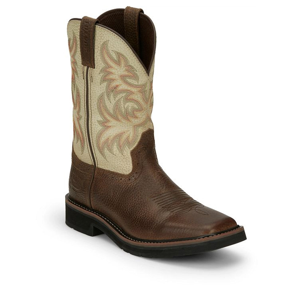 Justin Boot Back Men Footwear Work Pull-On Driller 11" Work Color Copper (#SE4683)