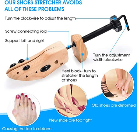 ESKYSHOP Two Way Professional Wooden Shoes Stretcher for Men or Women Shoes