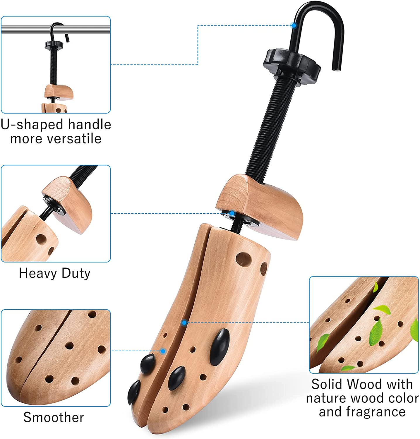Ecom City 2-Way Wooden Shoe Stretcher for Widener Shoes Expander