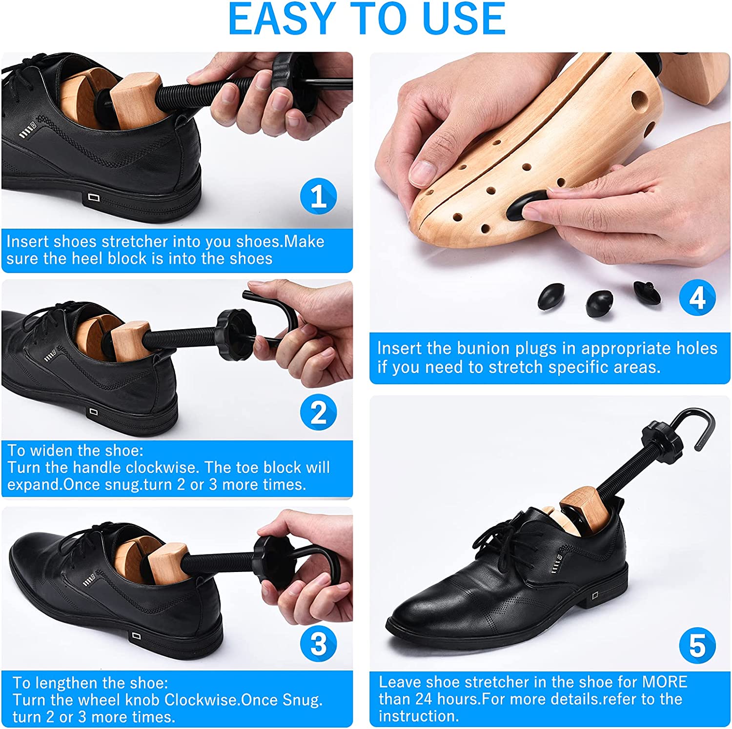 Ecom City 2-Way Wooden Shoe Stretcher for Widener Shoes Expander