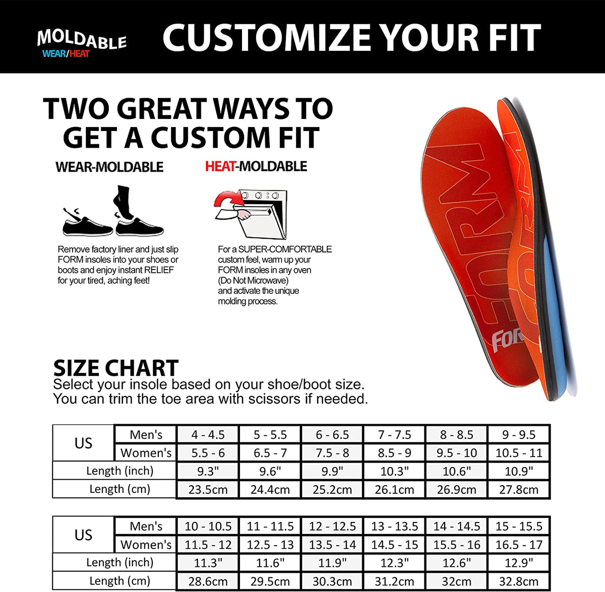 FORM Premium Insoles Reinforced  Orange