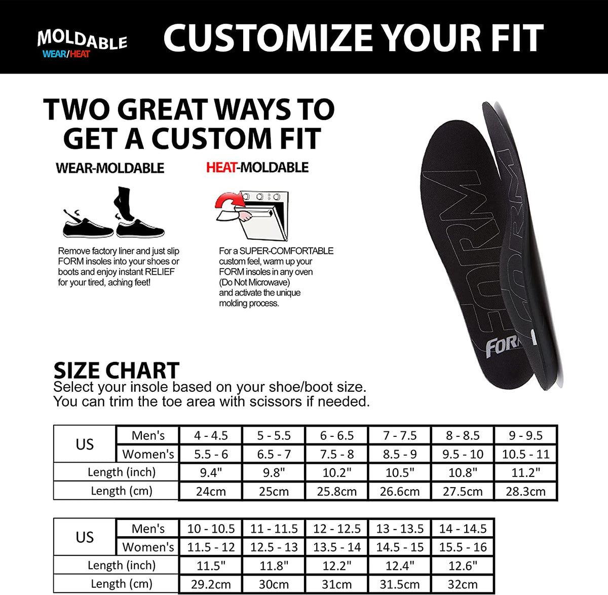 FORM Premium Insoles Ultra-Thin | Black