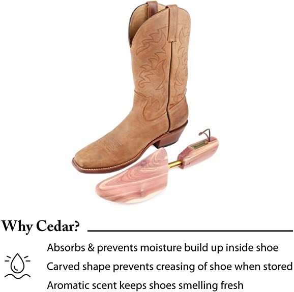FootFitter Western Cedar Boot Tree | Best Shoe Trees for Western Cowboy Style Boots