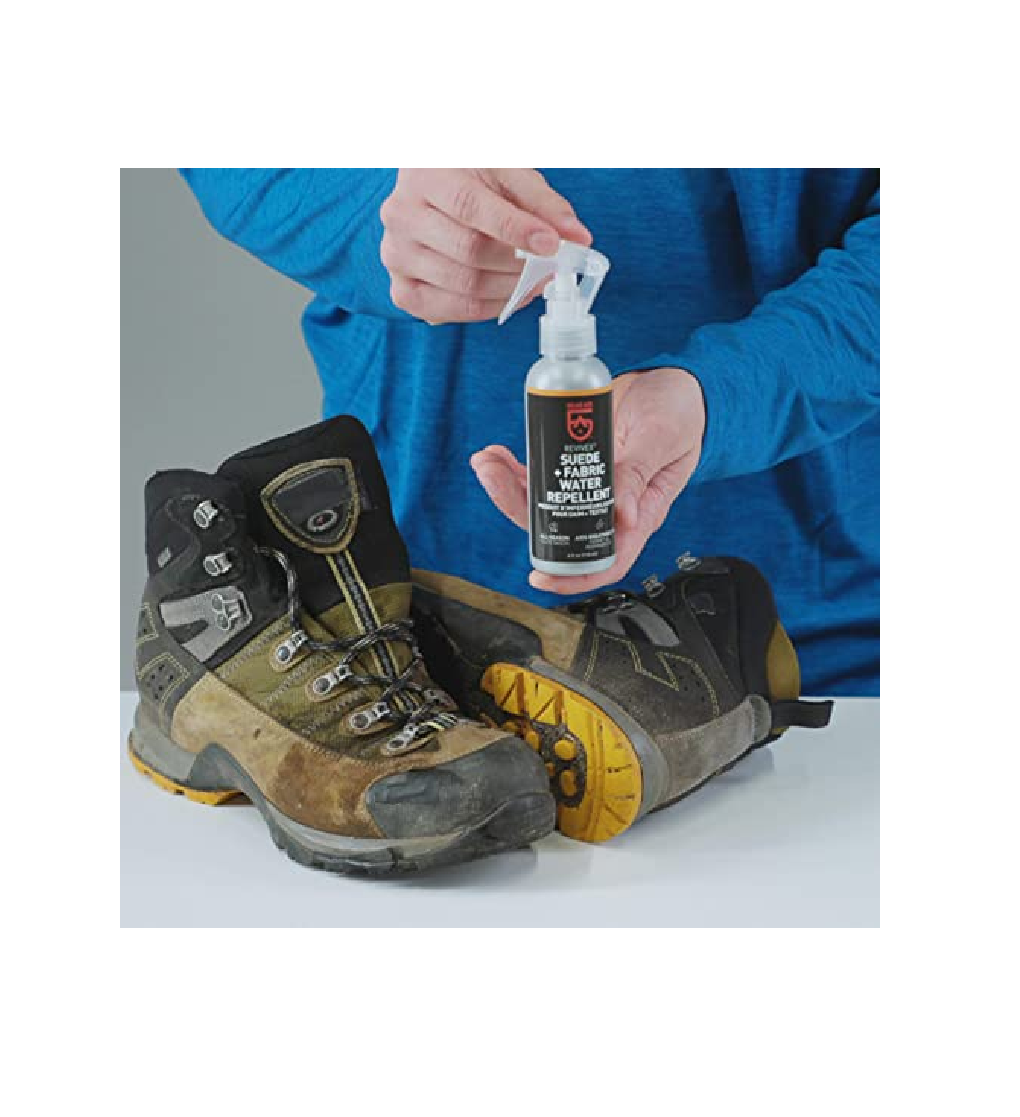 Gear Aid Revivex Spray - Nubuck, Suede & Fabric Water Repellent,  Boots/Shoes