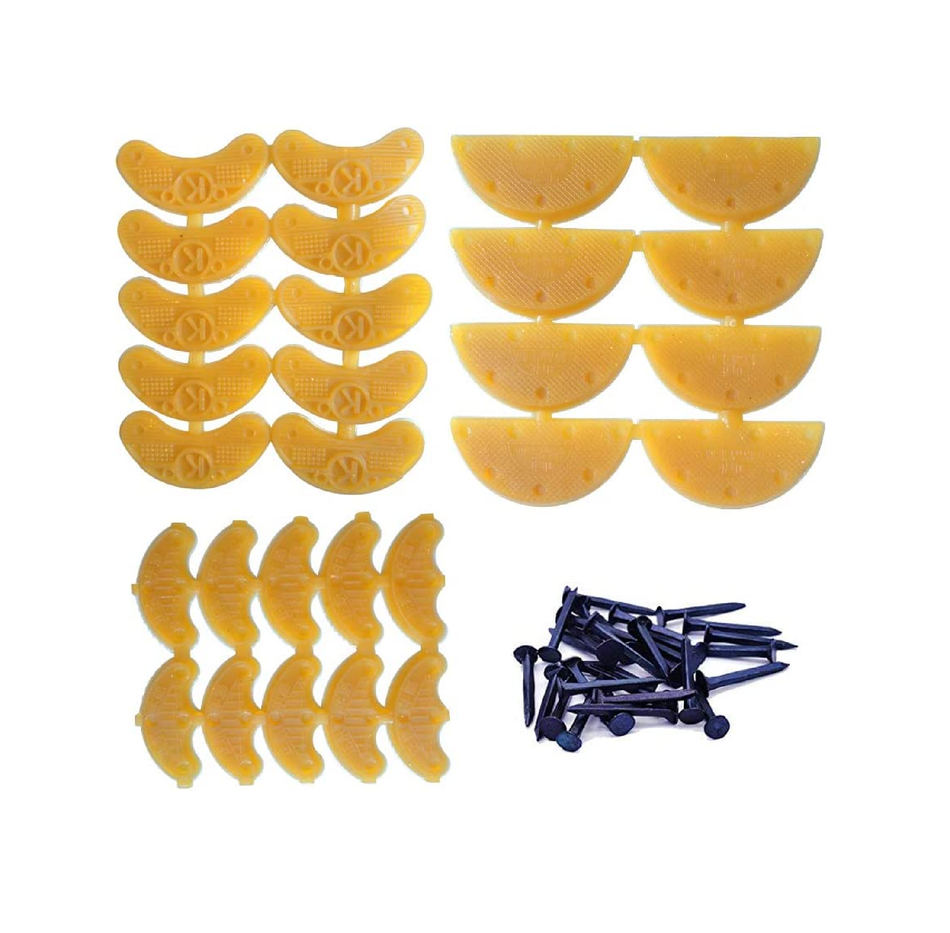 Heel Plates 28 Pairs Rubber Shoes Heel taps Tips Repair Pad Replacement with Nails Small Medium Large Size 3 Size Yellow