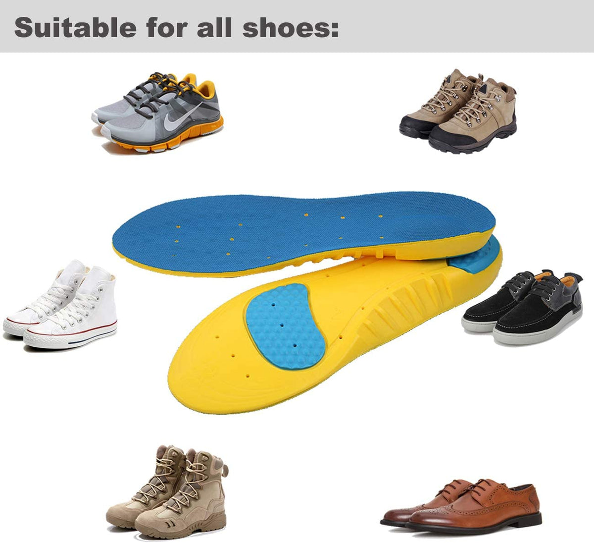 Insoles Memory Foam Insoles Shoes Inserts for Men and Women | Kids