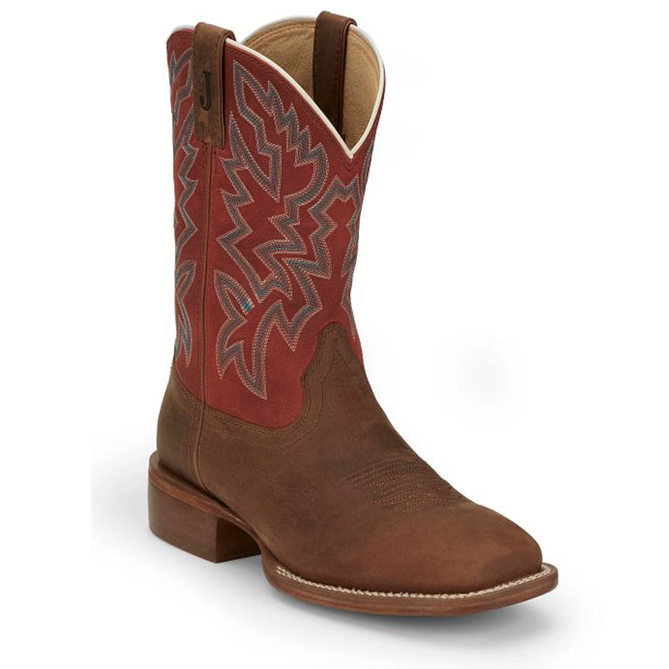 Justin Back Men Footwear Wester Cowboy/Western Jackpot 11" Western Color Pecan (#FN7011)