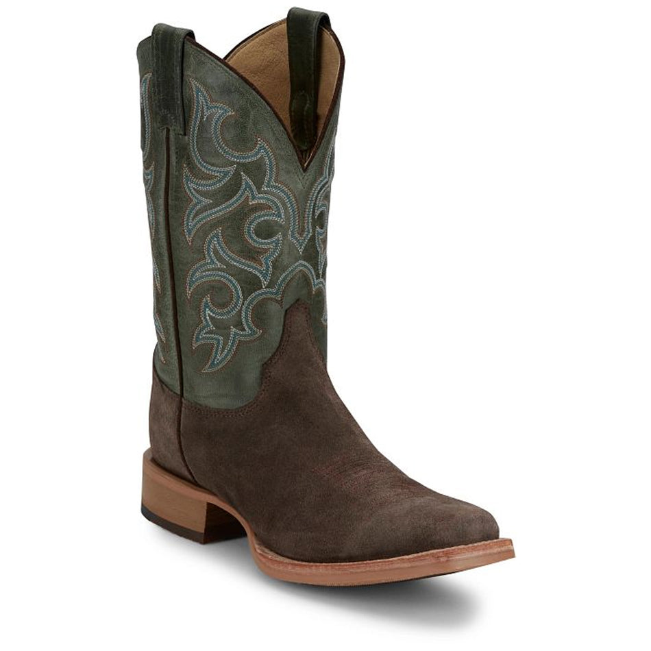 Justin Back Men Footwear Cowboy/Western Fergus 11" Roughout Color Chocolate (#BR386)