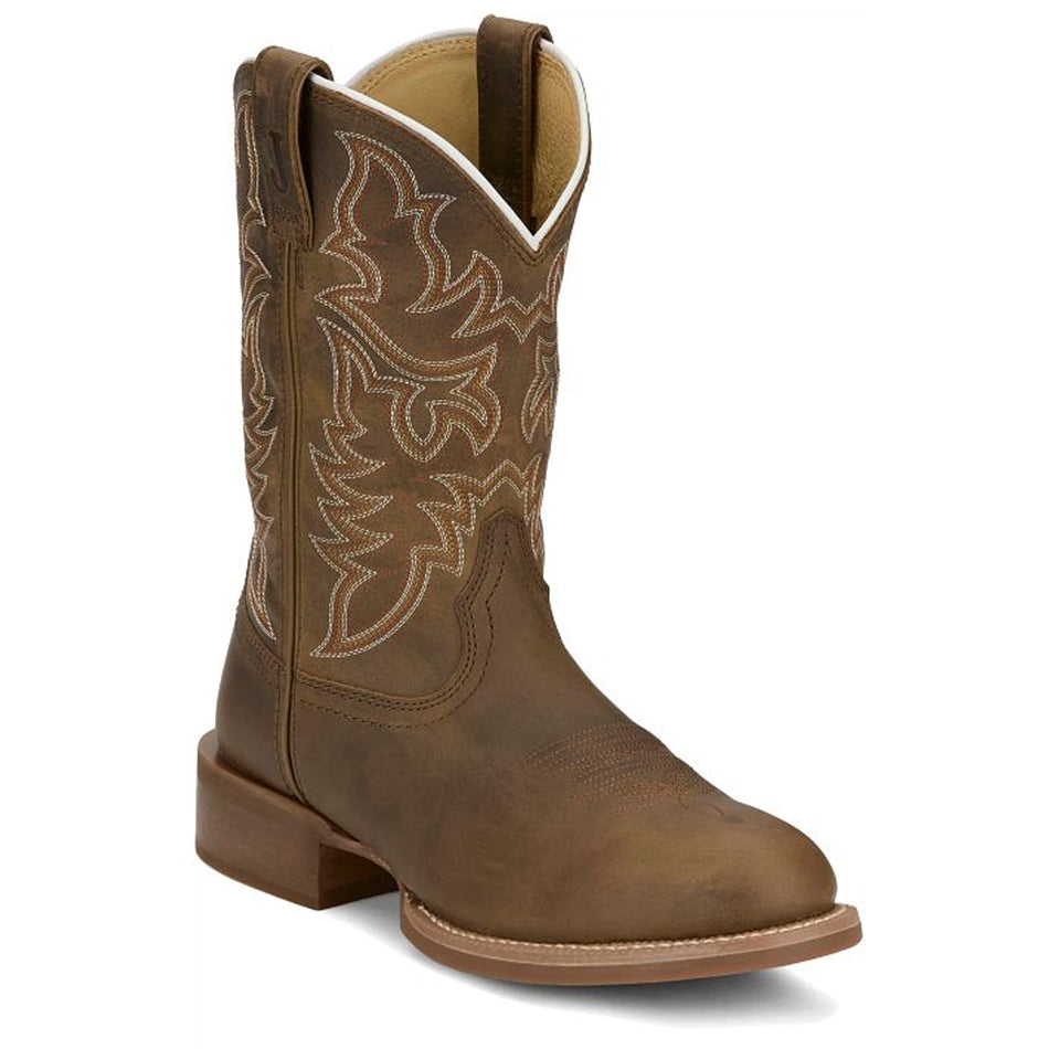 Justin Back Men Footwear Cowboy/Western Wild Bill 11" Western Color Khaki (#FN7351)