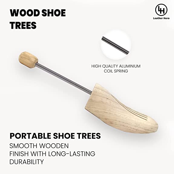 Leather Hero Wood Shoe Trees | Portable Smooth Wooden Boot & Shoe Trees for Men & Women