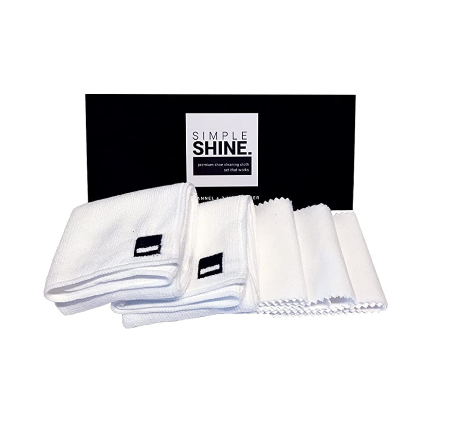 Premium Set Shoe Shining Cloths 3 Flannel & 2 Microfiber Best for Buffing Cleaning & Polishing Leather