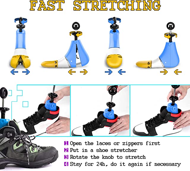QEKMSY Cowboy Boot Stretcher for Men | 4 Way Shoe Stretcher Adjustable Length