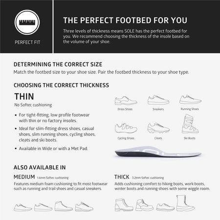 SOLE Active Thin | Orthotic Sport Insoles | Anti Fatigue | Arch Support