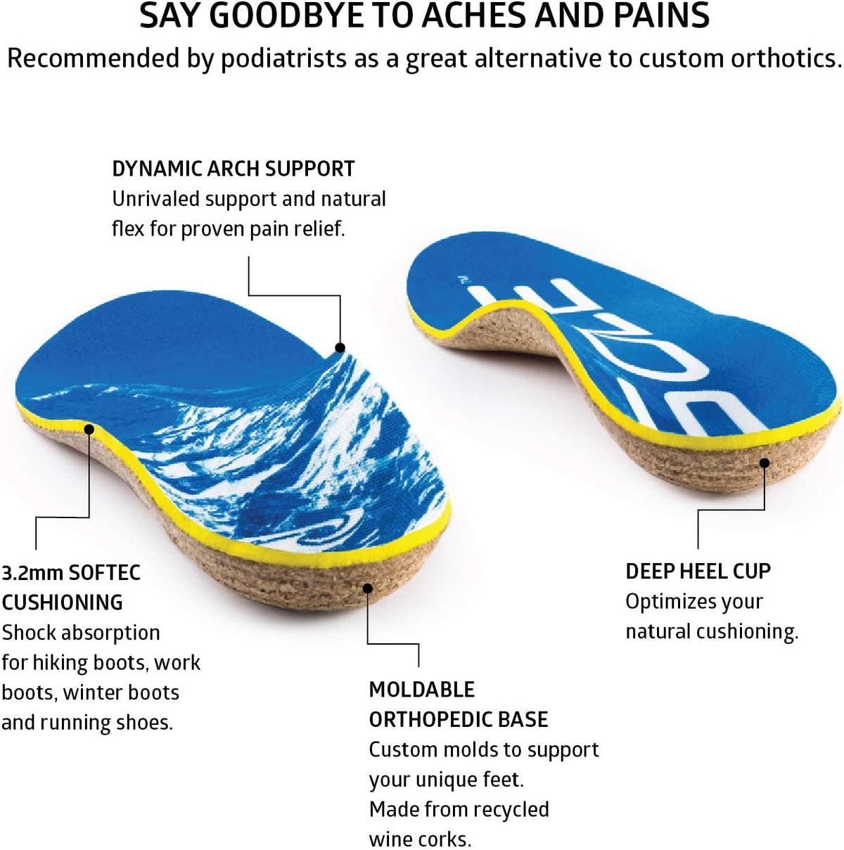 SOLE Performance Thick Cork Shoe Insoles