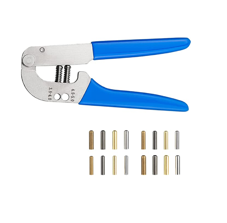 Sopnom Shoelace Tips Tools 3.5 64 pcs Bullet Aglets Tips Repair Replacement Tool Plier for Sneakers Hoodies Bungee Cords