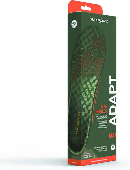 Superfeet Adapt Hike Max | Flexible Arch Support Insoles for Hiking Boots or Shoes