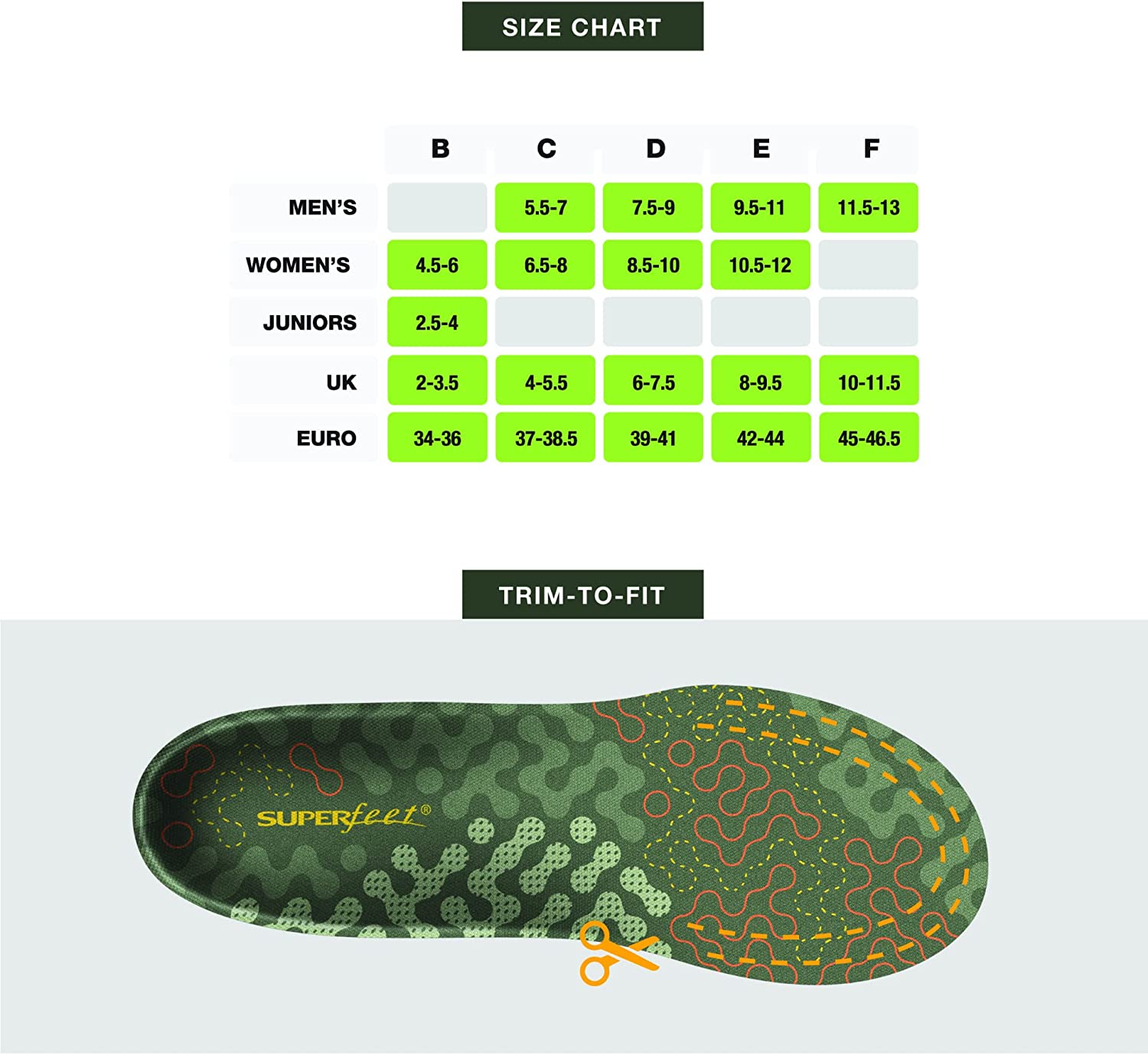 Superfeet Adapt Hike Max | Flexible Arch Support Insoles for Hiking Boots or Shoes