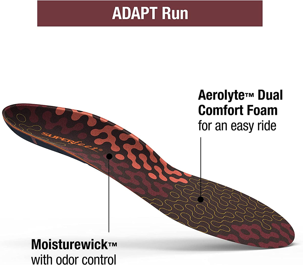 Superfeet Adapt Run - Flexible Arch Support Insoles for Running Shoes