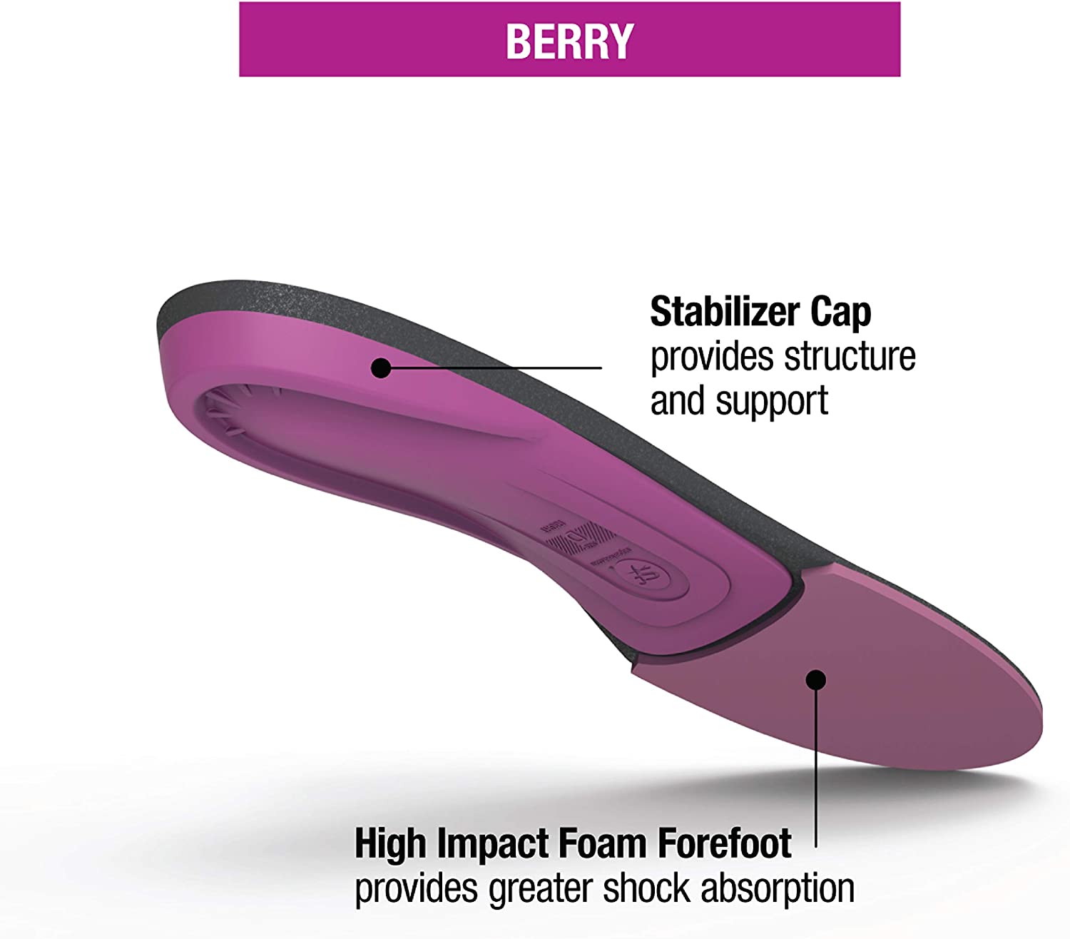 Superfeet BERRY Women's Comfort Medium Arch Support and Forefoot Cushion