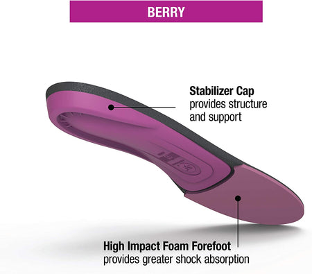 Superfeet BERRY Women's Comfort Medium Arch Support and Forefoot Cushion