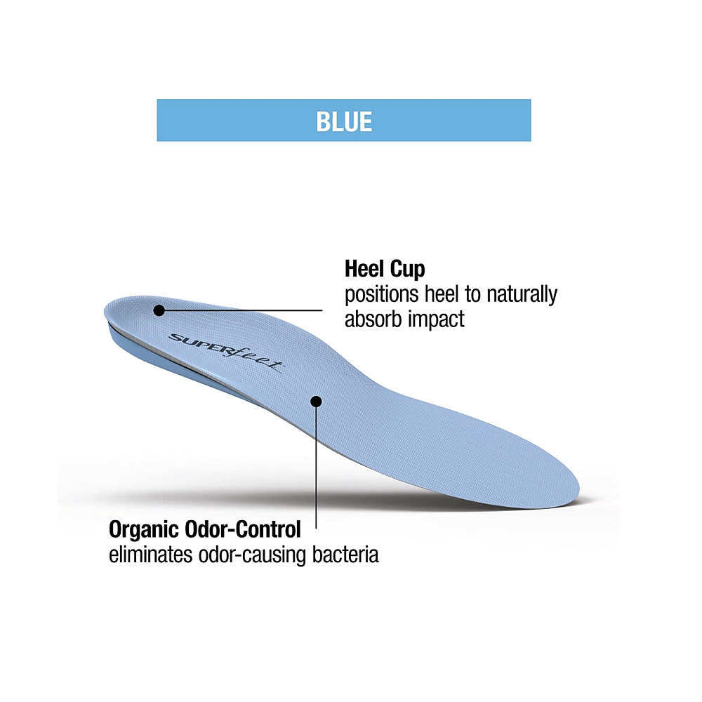 Superfeet BLUE | Foam Shoe Insoles for Medium Arch Support