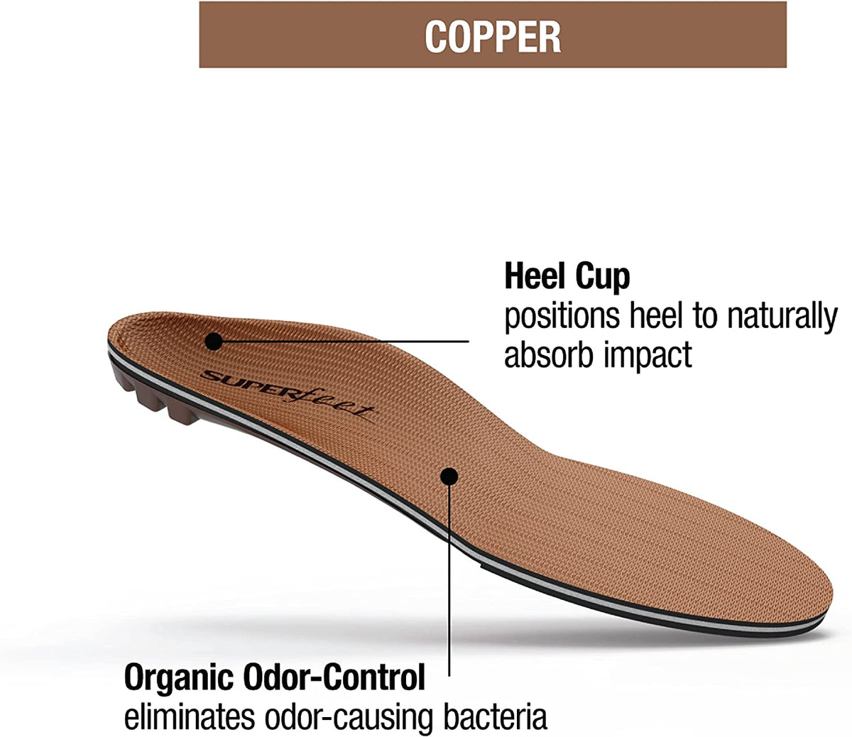 Superfeet Copper | Cushioning Memory Foam Arch Support Insole