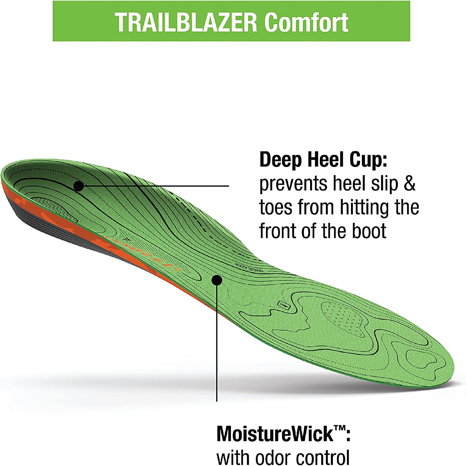 Superfeet Trailblazer Comfort Carbon Fiber Orthotic Support Insoles