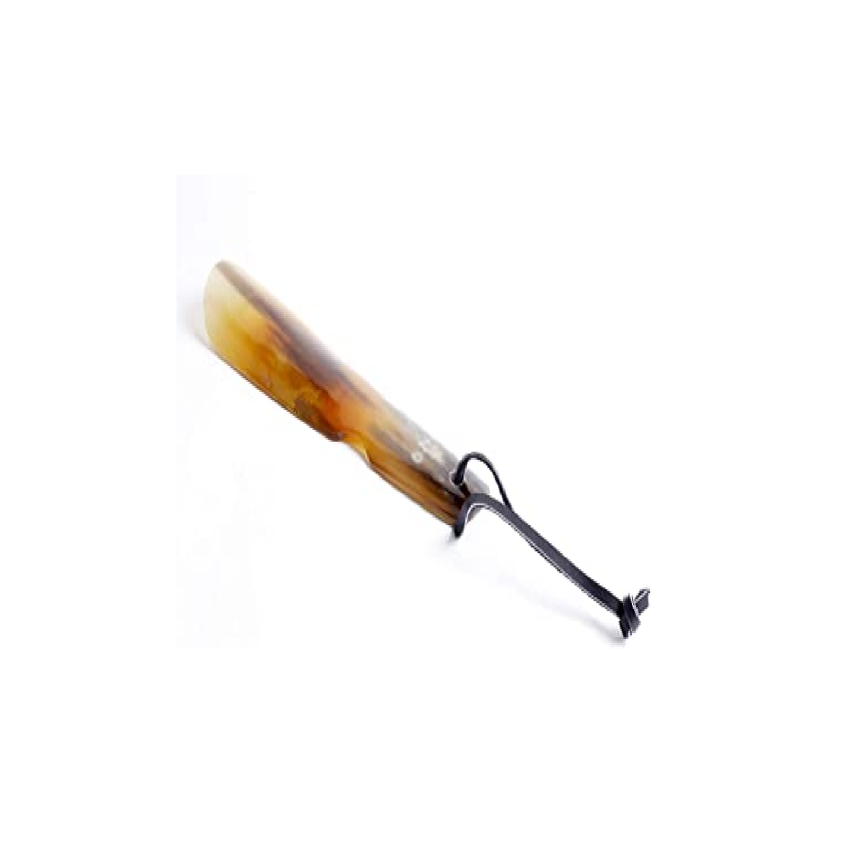 Thanksgiving Day Gifts Handcrafted Real String Horn Shoe Horn with Leather Handle 7 Inches (18 CM)