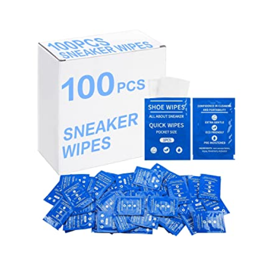 Treela 100 Pcs Sneaker Cleaning Wipes Shoe Cleaner Pre Moistened Quick Wipes