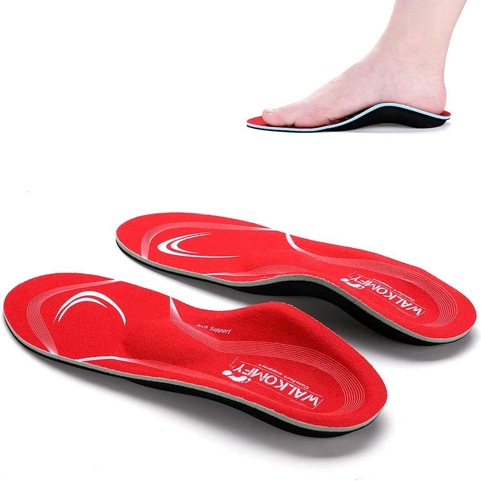 Walkomfy Pain Relief Orthotics | Plantar Fasciitis Arch Support Insoles Shoe Inserts 
