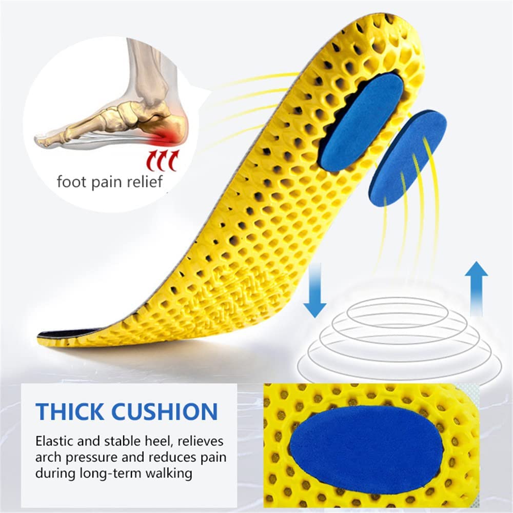 XINIFOOT 3 Pairs Elastic Shock Absorbing Shoe Insoles Breathable Honeycomb Sneaker