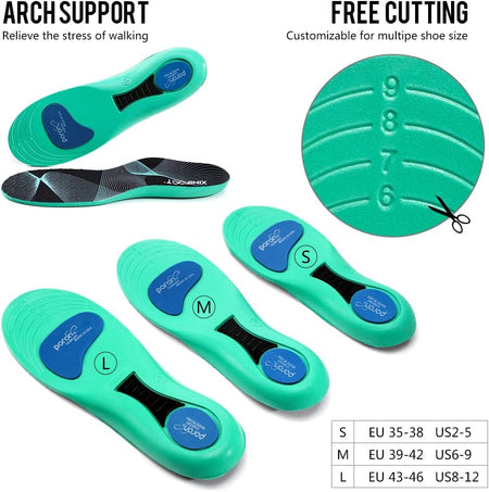 XINIFOOT Sport Insole Shock Absorbing Cushion Shoe Insole for Men & Women