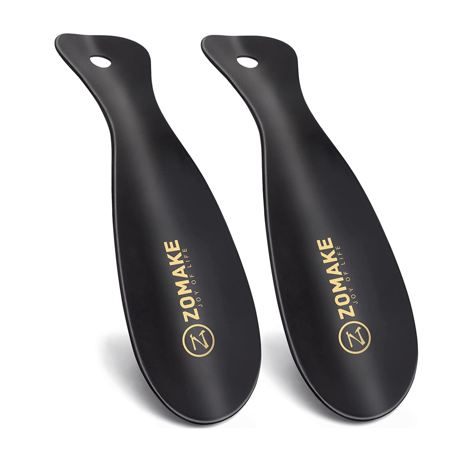 ZOMAKE Metal Shoe Horn-2 Pack Stainless Steel ShoeHorn 7.5 Inches - Portable for Travel Use
