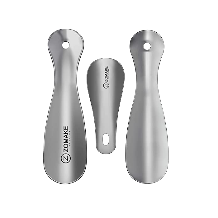 ZOMAKE Shoe Horn Metal 3 Pack-Travel ShoeHorn Horns for Men Women Kids - Small Shoe Helper-Shoe Spoon-Portable for Travel Use
