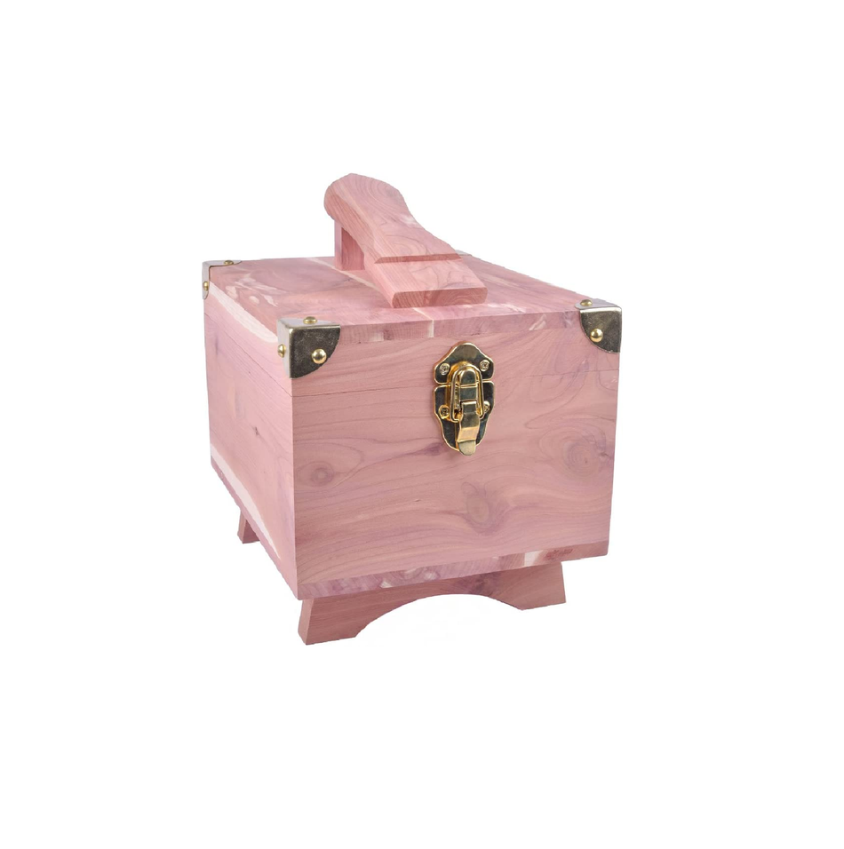 FootFitter Grand Cedar Shoe Shine Valet Box – Storage Box for Shoe Care Tools & Shoe Polishing