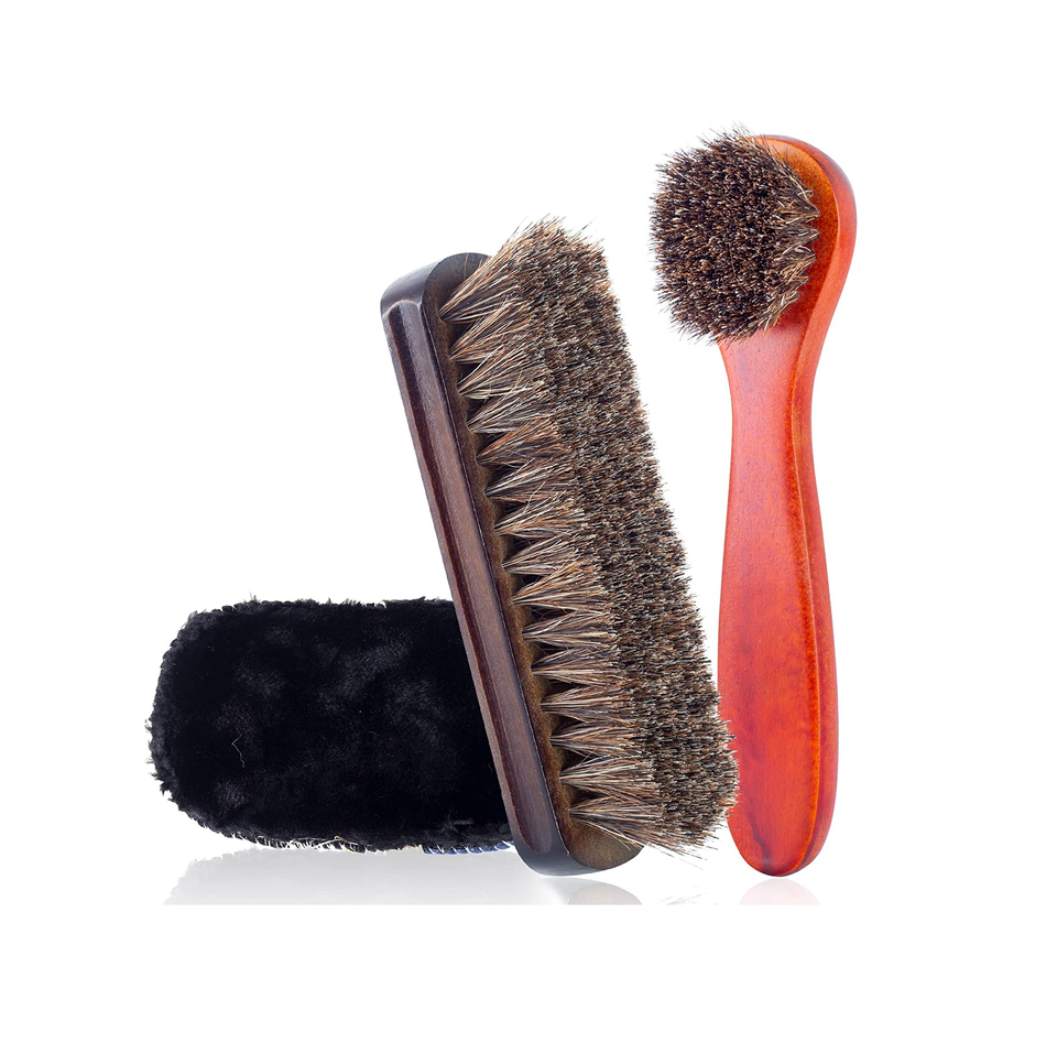 YOLOPLUS Professional Shoe Polish Brush Birch Wood Shoe Brushes