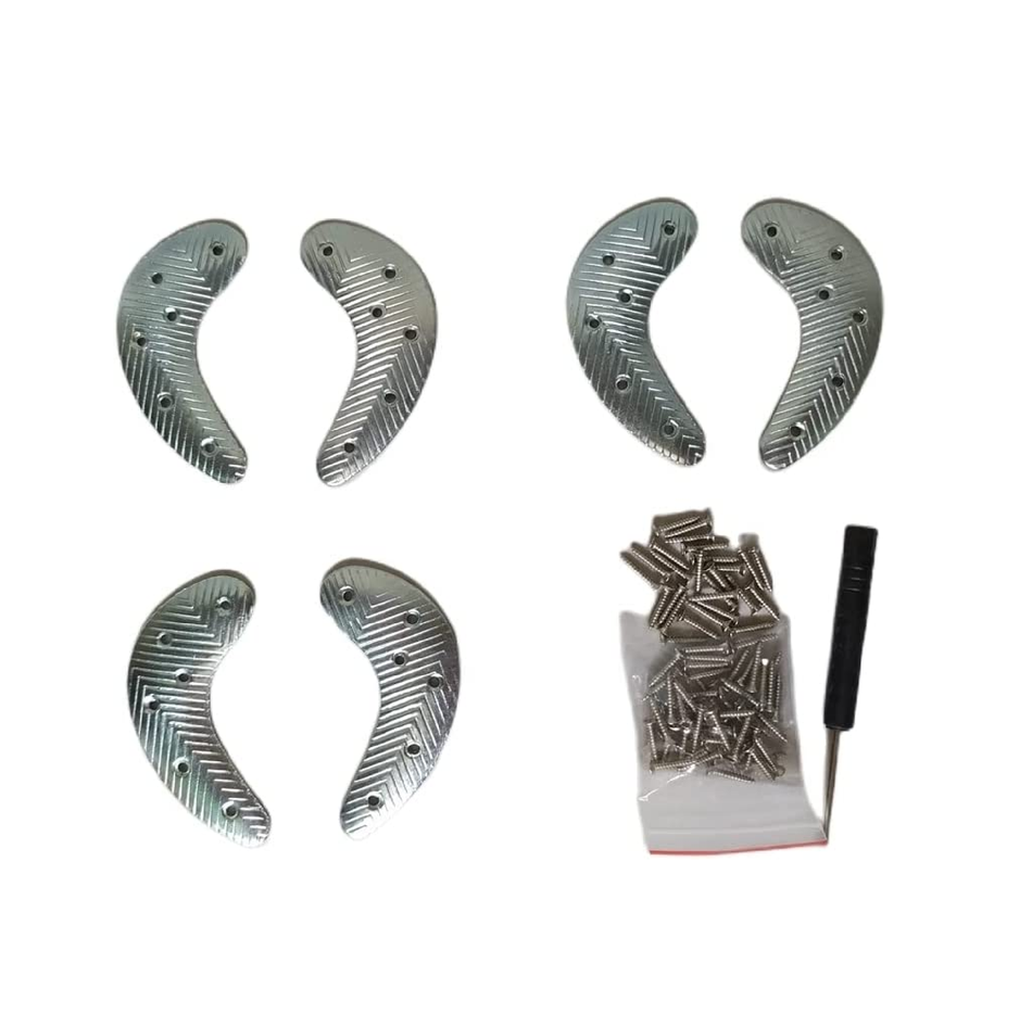 Sole Heel Guard Repair Pads Sole Repair Kit for Men's Shoe and Boot Metal Heel Plates and Nails Half Moon Heel 3 Double