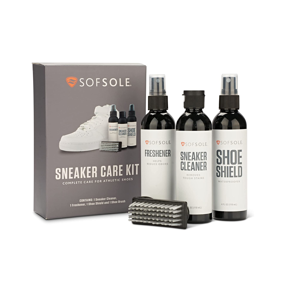 Sof Sole Sneaker Care Kit with Cleaner Freshener  Shoe Shield and Scrub Brush