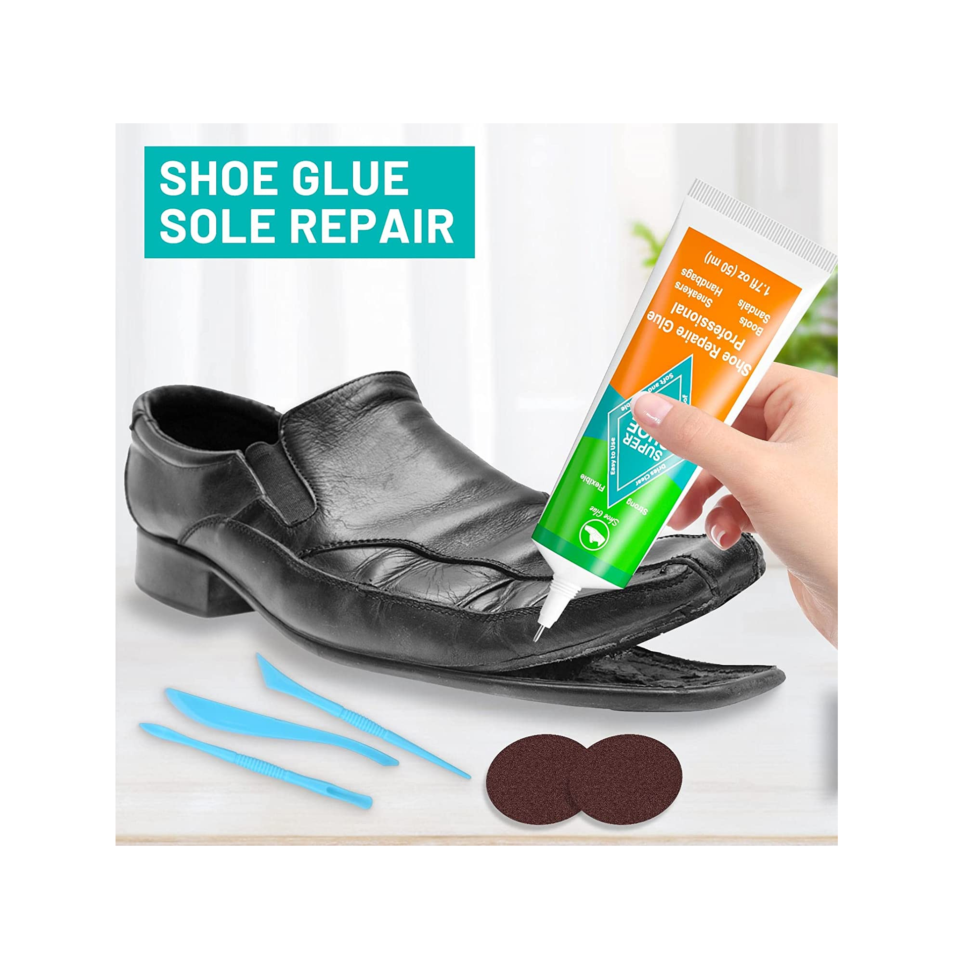 Shoe Glue Sole Repair Adhesive, Evatage Waterproof Shoe Repair Glue Kit  with Fix