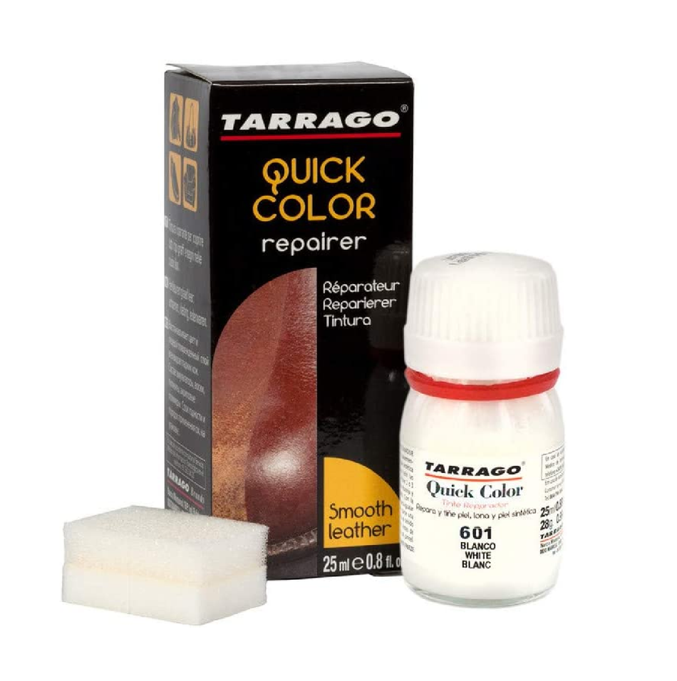 Tarrago Quick Color Dye Leather and Canvas Repair  25 ml Leather Shoe Dye for Dyeing of Leather Footwear Bags Shoes, Jackets Purses & More  White
