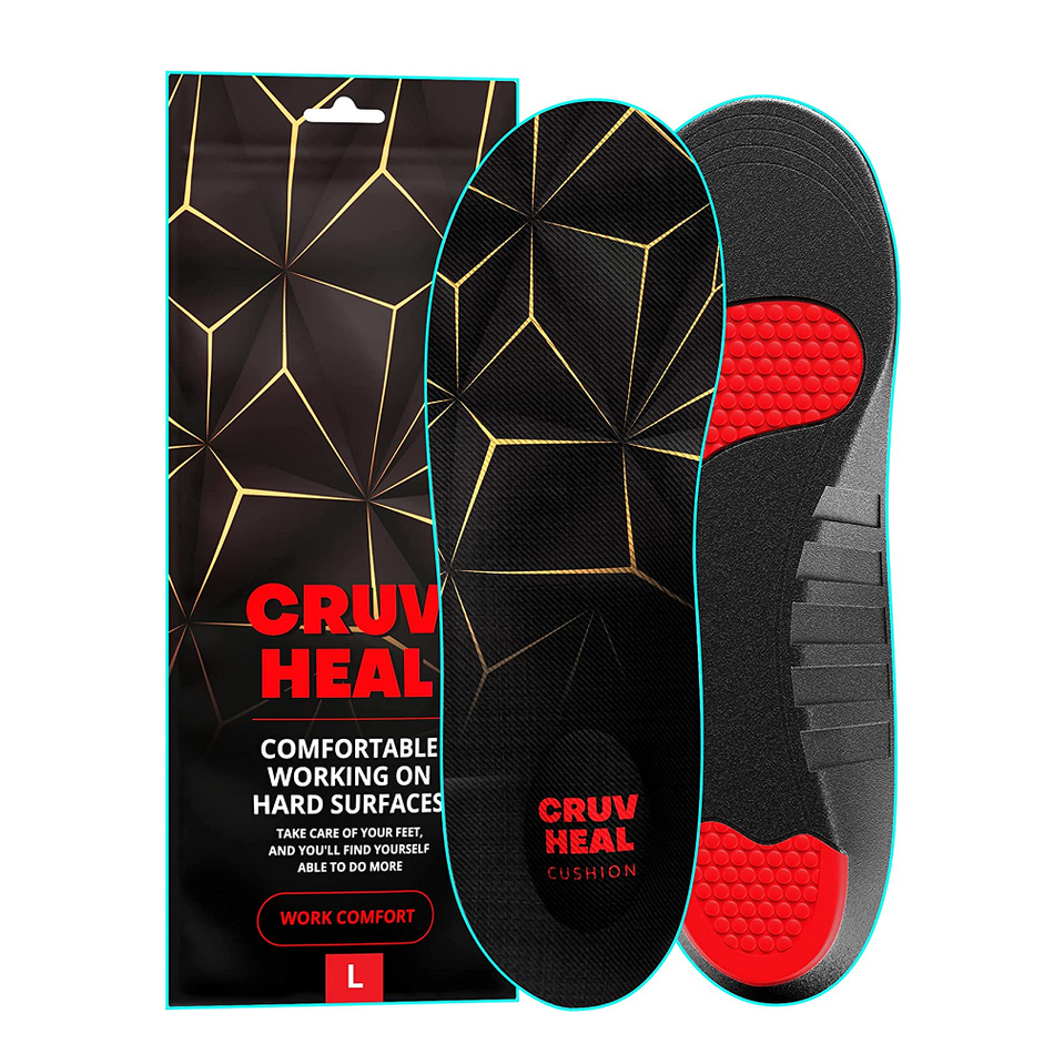 Cruvheal New 2023 Work Pro Comfort Insoles | Shock Absorption | Low Arch