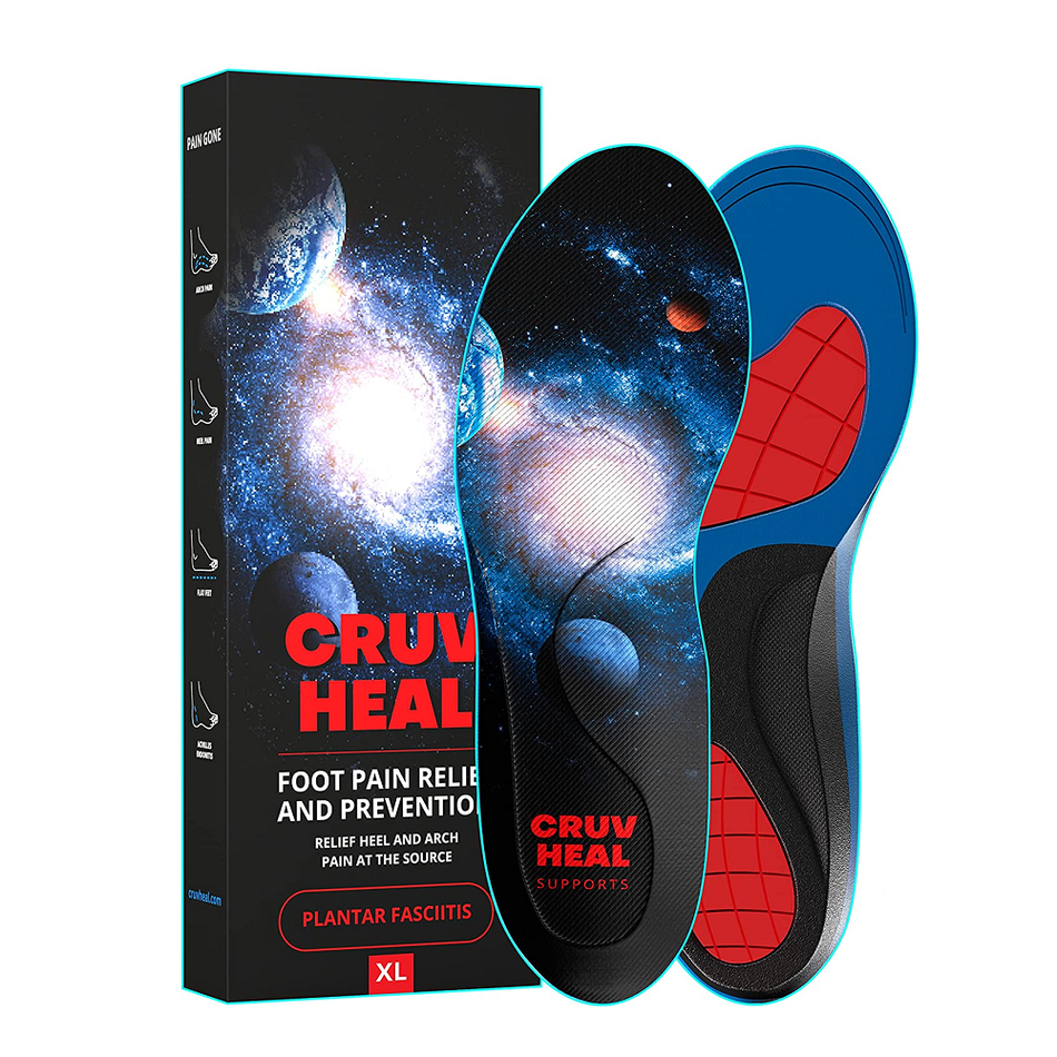 Cruvheal 2023 Plantar Fasciitis Arch Support Insoles  Deep Heel Cup