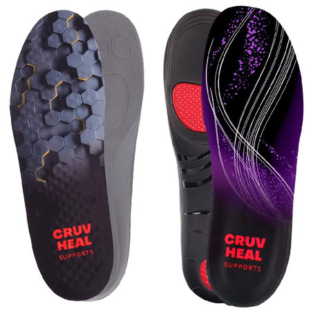 Cruvheal 220+lbs Strong Arch Support Insoles and Work Comfort Orthotic Insoles