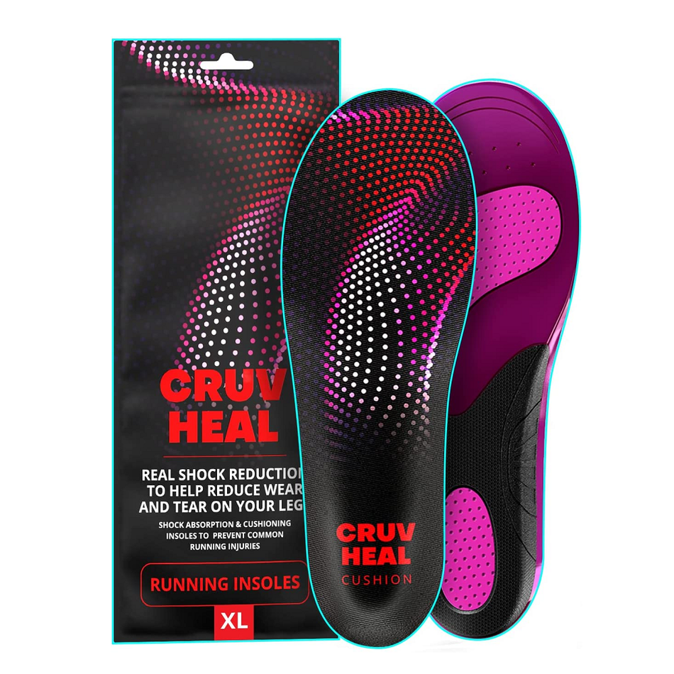 Cruvheal New Running Gel Insoles for Men and Women | Shock Absorbing Insoles