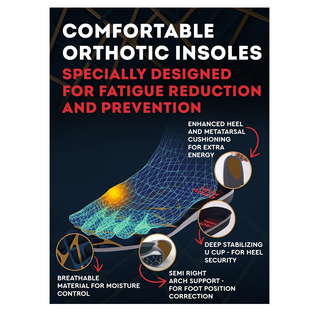 Cruvheal Work Orthotic Insoles and Work Comfort Orthotic Insoles