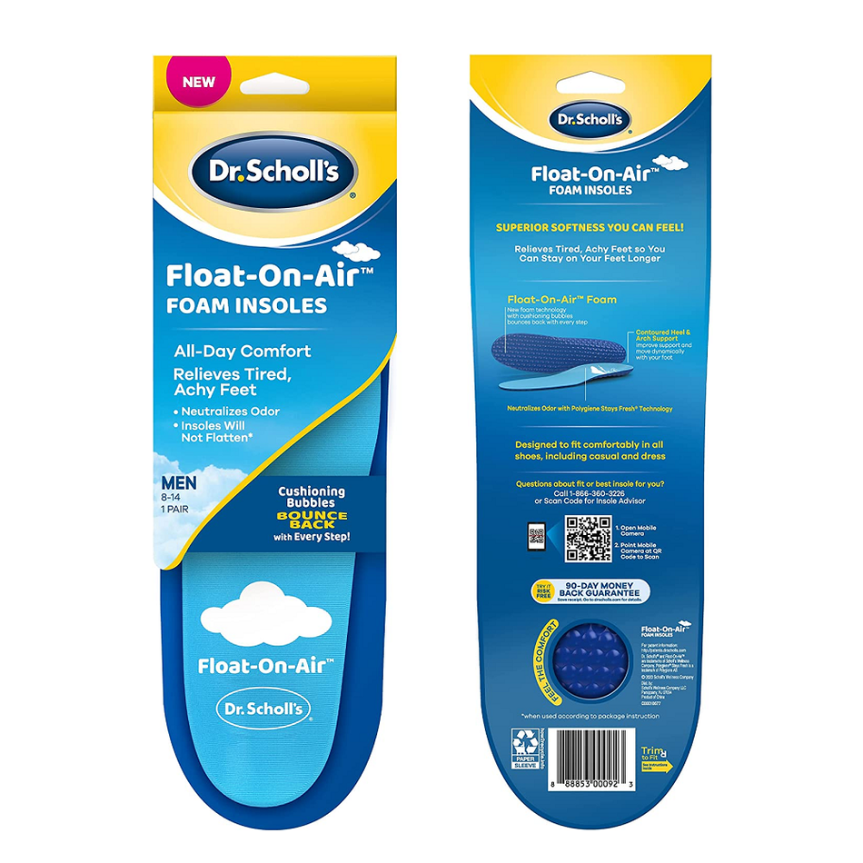 Dr. Scholl's Float-On-Air Insoles for Men | Shoe Inserts That Relieve Tired