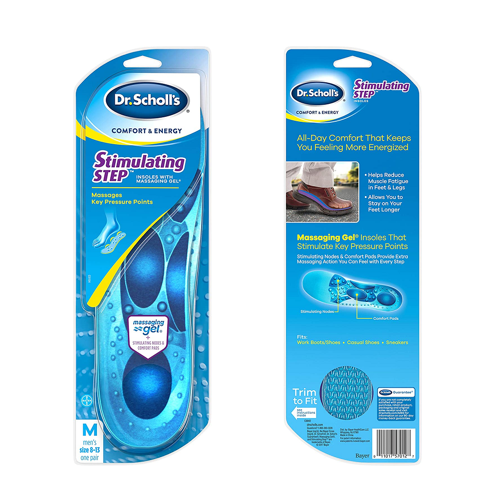 Dr. Scholl's Stimulating Step Insoles with Massaging Gel Plus Stimulating Nodes