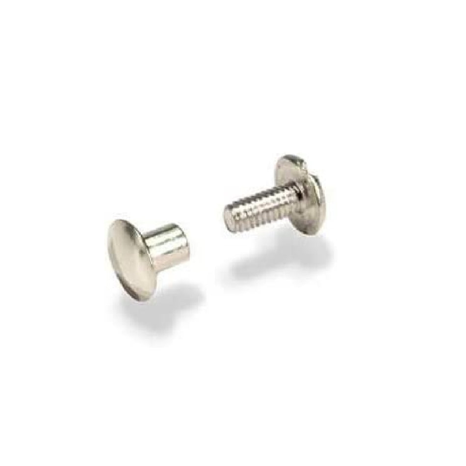 Tandy Leather Screw Post 1/4" (6 mm) Nickel Plated Steel 100/pk 1290-12